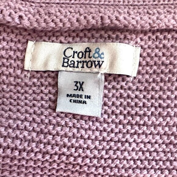 NWT CROFT & BARROW Women Long Sleeve Pullover Boat Neck Striped Knit Sweater 3X - Picture 12 of 14